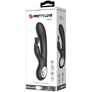 Baile Pretty Love Hot Rabbit, черный, Вибратор для стимуляции точки G и клитора и другие товары Baile с фото