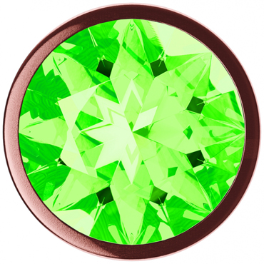 Lola Games Diamond Emerald Shine S, розовое золото/зеленый - Анальная пробка с кристаллом - купить в секс шопе