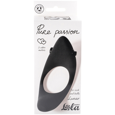 Lola Games Pure Passion Lunar, черное - Эрекционное виброкольцо - купить в секс шопе