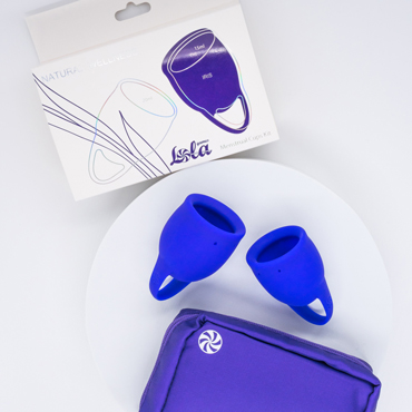 Lola Games Natural Wellness Iris, синий - Набор менструальных чаш из медицинского силикона - купить в секс шопе