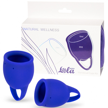 Lola Games Natural Wellness Iris, синий, Набор менструальных чаш из медицинского силикона