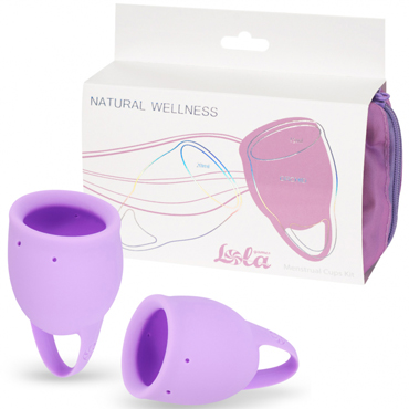 Lola Games Natural Wellness Orchid, лавандовый, Набор менструальных чаш из медицинского силикона
