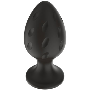 White Label Силиконовая анальная пробка Капли S, черная - фото, отзывы