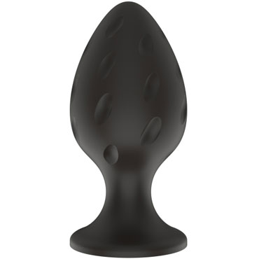 White Label Силиконовая анальная пробка Капли S, черная