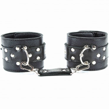 BDSM Арсенал Наручники на пряжке, черные - Из натуральной кожи - купить в секс шопе