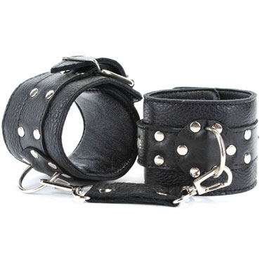 BDSM Арсенал Наручники на пряжке, черные