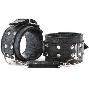 BDSM Арсенал Наручники на пряжке, черные