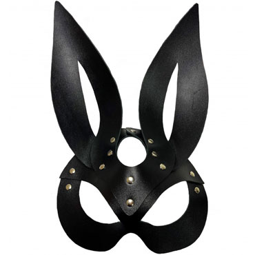 BDSM Арсенал Маска зайца Miss Bunny, черная, Из натуральной кожи