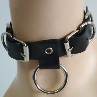 BDSM Арсенал Чокер с двумя пряжками, черный