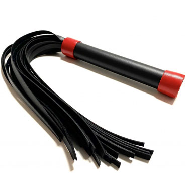 BDSM Арсенал Плеть из эко-кожи, чёрно-красная