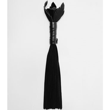 BDSM Арсенал Плеть Роза лаковая с замшевыми хвостами, черная - фото, отзывы