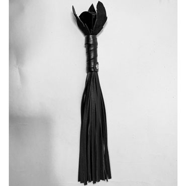BDSM Арсенал Плеть Роза лаковая с кожаными хвостами, черная - фото, отзывы
