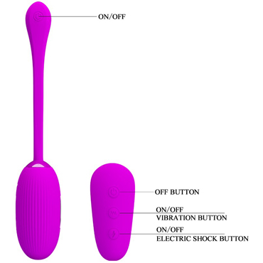 Baile Pretty Love Shock Fun, пурпурный, Виброяйцо с электростимуляцией и другие товары Baile с фото