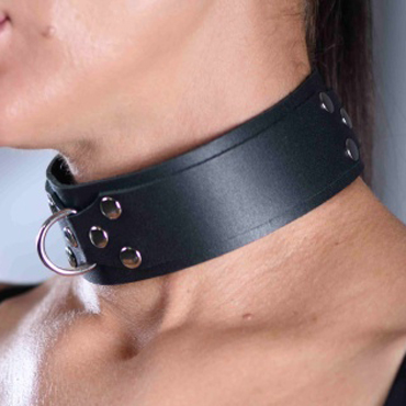 BDSM Арсенал Sex Game Ошейник кожаный, черный