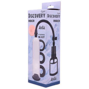 Вакуумная помпа Discovery Light Rider, Для увеличения члена, со сменными насадками и другие товары Lola Games с фото