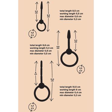 Набор уретральных стимуляторов Vanilla Spin - 3 разных размера - купить в секс шопе