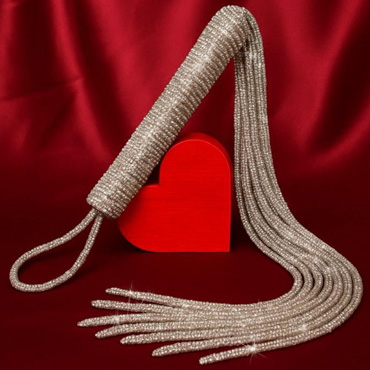 BDSM Арсенал Плеть стразовая - 21 хвост, длина 55 см - купить в секс шопе