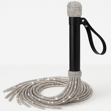 BDSM Арсенал Плеть стразовая с кожаной ручкой - фото, отзывы