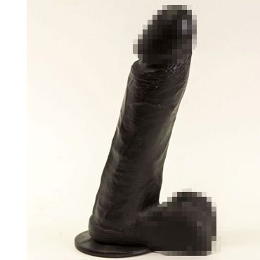 Биоклон Реалистичный фаллоимитатор, черный, С мошонкой