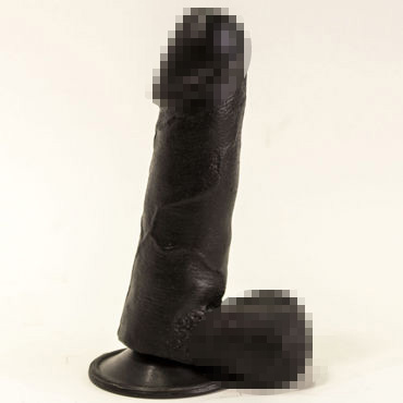 Биоклон Реалистичный фаллоимитатор, черный, С мошонкой