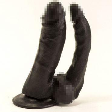 Биоклон Анально-вагинальный фаллоимитатор, черный, Реалистичной формы