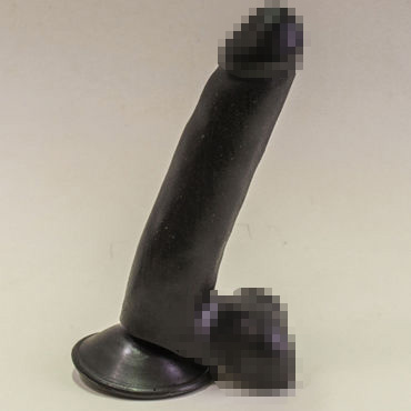 Биоклон Реалистичный фаллоимитатор, черный, С мошонкой