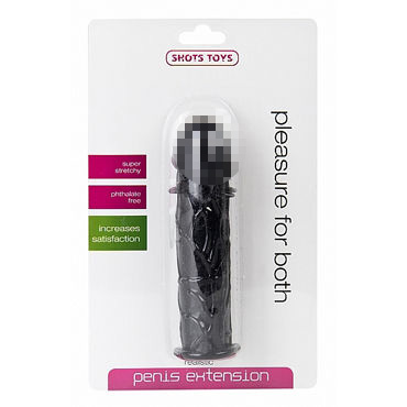 Shots Toys Realistic Penis Extension, черная — фото 1