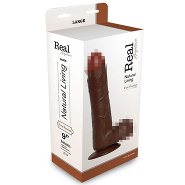 Toyz4lovers Dildo Real Rapture 25,5 см, коричневый, Фаллоимитатор-реалистик на присоске