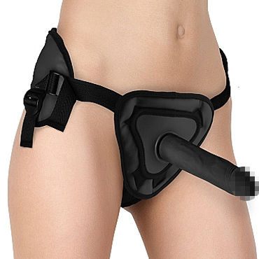 Ouch! Deluxe Silicone Strap On 8", черный — фото 1