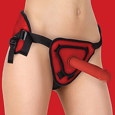 Ouch! Deluxe Silicone Strap On 8", красный — фото 1