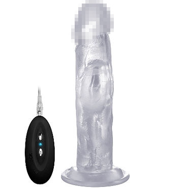 Shots RealRock Vibrating Realistic Cock 8", прозрачный