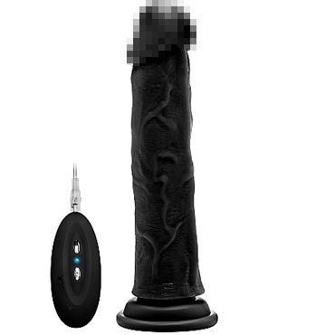 Shots RealRock Vibrating Realistic Cock 8", черный