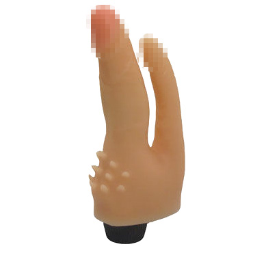 Биоклон Анально-вагинальный вибратор, телесный, С щеточкой для стимуляции клитора