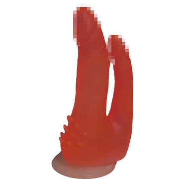 Биоклон Анально-вагинальный фаллоимитатор, розовый, Со стимулирующей щеточкой для клитора