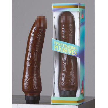 Seven Creations Penetrating Pleasures Jelly Vibrator, коричневый, Реалистичный вибратор с набухшими венками