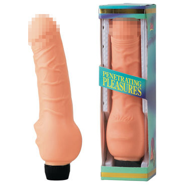 Seven Creations Penetrating Pleasures Vinyl P-Shape, телесный, Вибратор реалистичной формы, со стимуляцией клитора