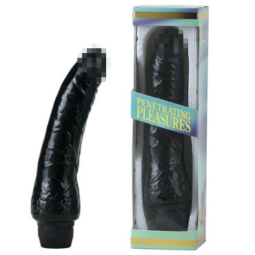 Seven Creations Penetrating Pleasures Vinyl P-Shape, черный, Реалистичный вибратор с набухшими венками