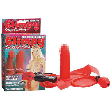 Seven Creations Blimpy Inflatable, Женский страпон расширяющийся с вибрацией