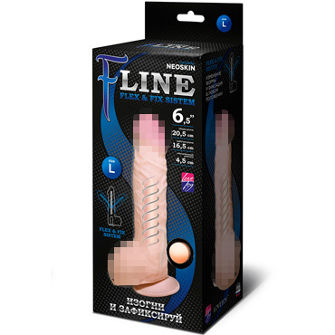 Биоклон Flex & Fix Line L 6,5", телесный, Фаллоимитатор на присоске с функцией изменения формы