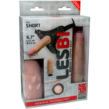 Биоклон Lesbian Series Harness 6,7", телесный/черный