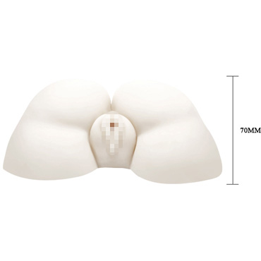 Baile Passion Lady Juicy Peach, белый - Вибромастурбатор вагина-анус с пультом ДУ - купить в секс шопе