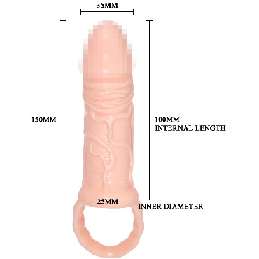 Baile Men Extension Enhancer Sleeve 15 см, телесная - фото, отзывы