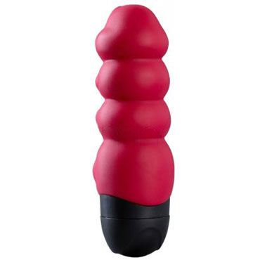 Fun Factory Baby Bug, красный - Вибратор с рифленой поверхностью - купить в секс шопе