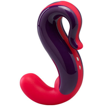 Fun Factory Delight, фиолетово-красный - Перезаряжаемый стимулятор клитора и точки G - купить в секс шопе