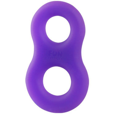 Fun Factory LoveRing 8ight, фиолетово-голубой - Эрекционное кольцо с двумя отверстиями - купить в секс шопе