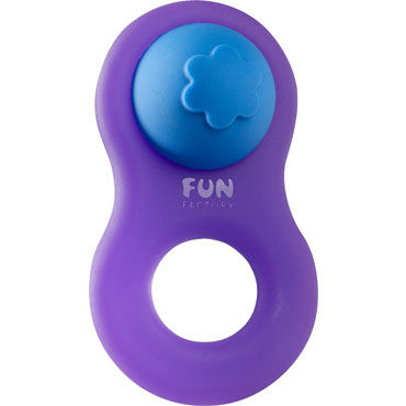 Fun Factory LoveRing 8ight, фиолетово-голубой, Эрекционное кольцо с двумя отверстиями