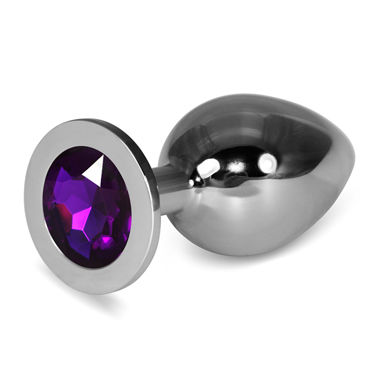 LoveToy Large, фиолетовый, Увеличенная серебряная втулка с фиолетовым кристаллом
