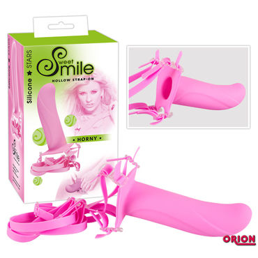 Smile Horny, розовый, Полый фаллоимитатор