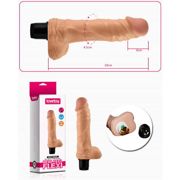 LoveToy Real Feel Flexi, 23 см - Супер реалистичный вибратор - купить в секс шопе