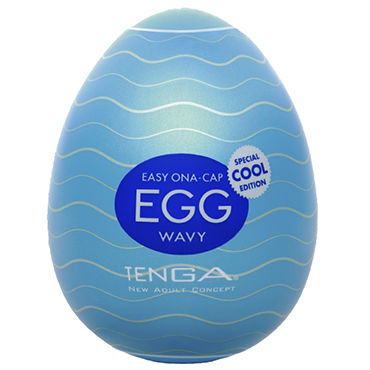 Tenga Egg Wavy Cool Edition, Одноразовый мастурбатор в форме яйца, с охлаждающим лубрикантом